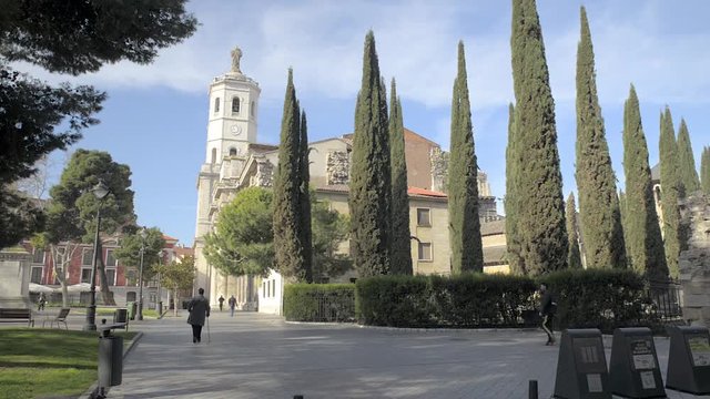 Tower and side facade of the cathedral of Valladolid, Spain
