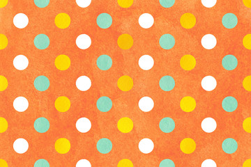 Watercolor polka dot background.