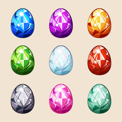 Colorful crystal Easter eggs