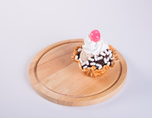 ice cream scoop or chocolate ice cream sundae.