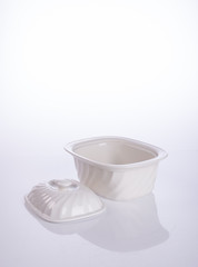 pot or ceramic food pot on a background.