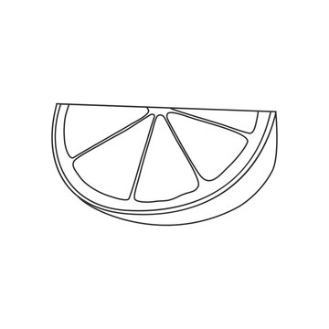 recommend clip art: Isolated black outline slice of citrus: orange, grapefruit or lemon on white background.