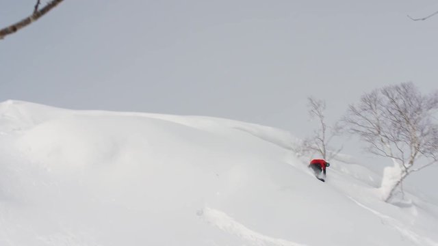 Snowboarder Method Air Jump Snowy Mountain Ski Resort Terrain