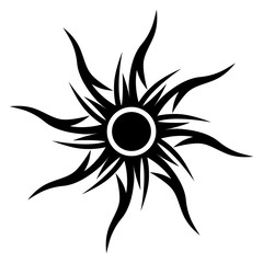 Tattoo tribal sun designs. Vector sketch of a tattoo. Art tribal tattoo. Idea for design.