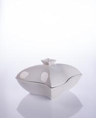 pot or ceramic food pot on a background.