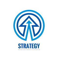 Business strategy - vector logo template concept illustration. Development sign. Abstract arrow in circle shape. Design element.