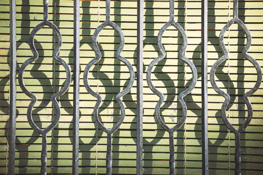 Metal fence in sun light