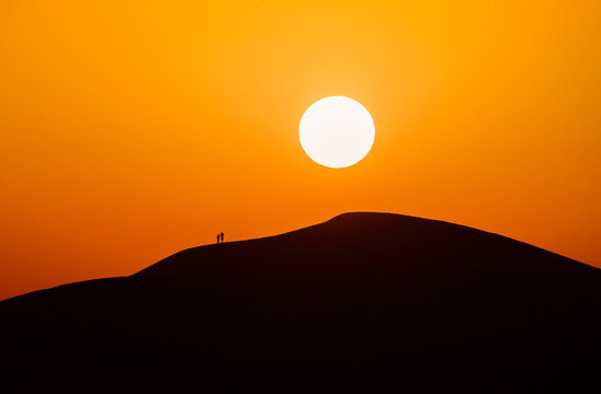 Sunrise over Sahara desert