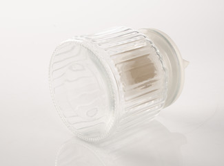 glass or candy jar on a background.