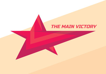 Obraz premium The main victory - vector logo template concept illustration. Red star creative graphic sign. Winner award symbol. Design element. Abstract background.