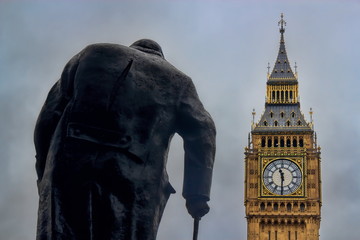 Obraz premium Winston Churchill i Big Ben