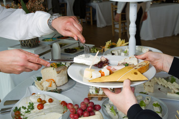 starter ready in selfservice table of a restaurant