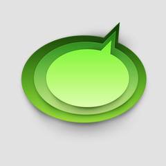 Paper art cartoon speech bubble in realistic trendy craft style. Modern origami design template. Concept inspiration or idea for your projects. Vector illustration.