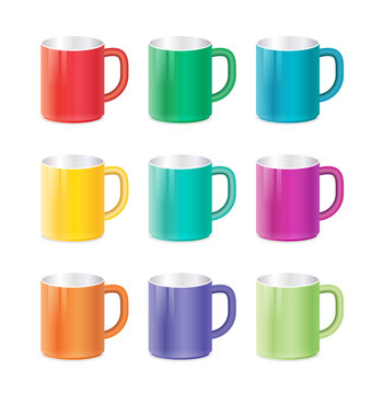 Mugs colored templates for your design