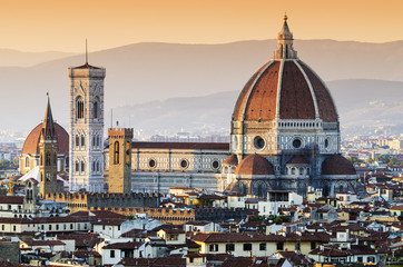 Cathedral of Santa Maria del Fiore Dome at dusk, Florence