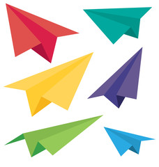 Vector paper plane icons.