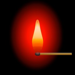 Allumette enflammée 