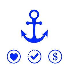 anchor icon stock vector illustration flat design