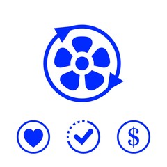 fan air propeller icon stock vector illustration flat design