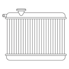 Car radiator line drawing with cap on 