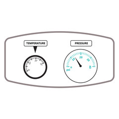 Boiler panel with temperature and pressure controlers