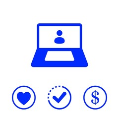 laptop with user icon in the middle vector illustration flat design