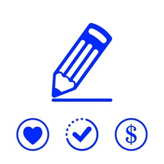 pencil  icon  stock vector illustration flat design