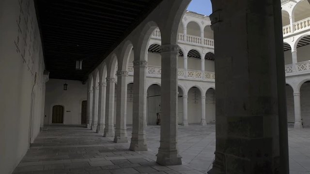 Renaissance courtyard of the Palace of Santa Cruz, Valladolid, Spain