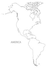 America outline silhouette map illustration