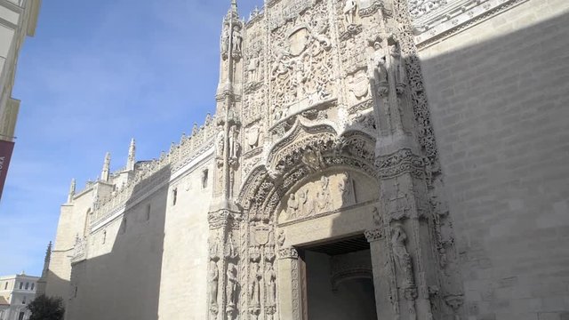 Facade of the National Sculpture Museum in the College of San Gregorio, Valladolid, Spain
