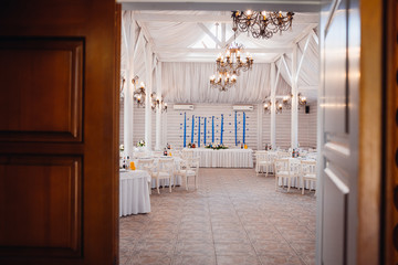 The decorations for wedding restaurant