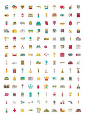 Set of vector icons. Flat design.