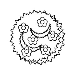 bush with flowers icon vector illustration design