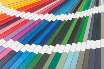 Color swatch, catalog. Colored palette of paint