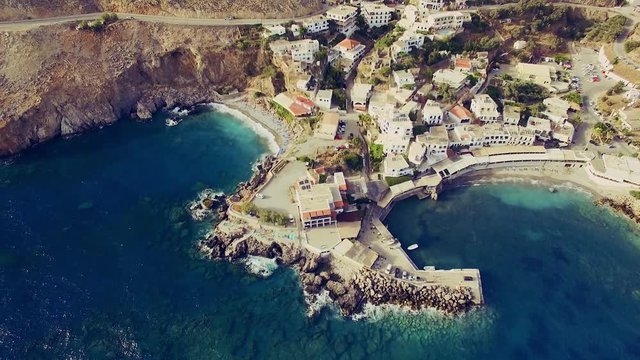 beautiful crete landscape with amazing beaches (aerial view) 