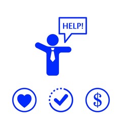 man with his hands asks for help