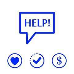 help icon stock vector illustration flat design