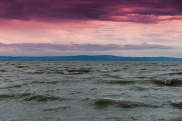 Obraz premium Storm over Lake Balaton, Hungary