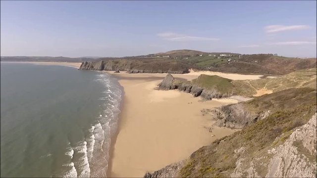 Three Cliffs Bay on the Gower peninsula in UK.