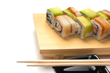 Traditional Asian food sushi