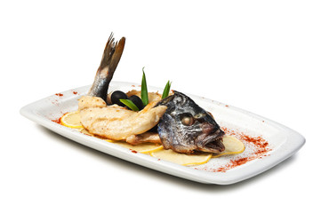 fish baked in pastry with olives