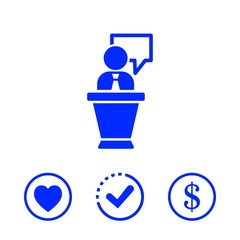 lectern with microphone icon stock vector illustration flat design