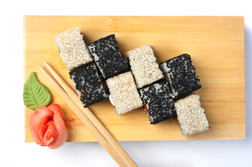 Traditional Asian food sushi