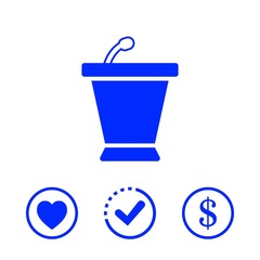 lectern with microphone icon stock vector illustration flat design