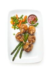 dishes of roast meat