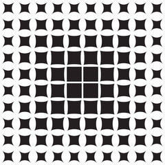 Abstract pattern of geometric shapes decreasing to the edge, halftone