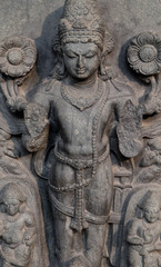 Composite image of Surya, from 10th century found in Basalt, Bihar now exposed in the Indian Museum in Kolkata West Bengal, India 