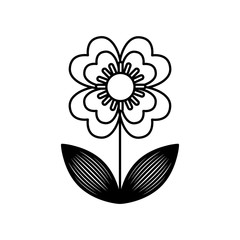 cute flower isolated icon vector illustration design