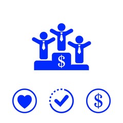 winners on the podium icon stock vector illustration flat design