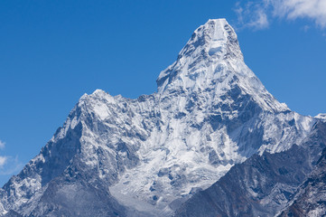 Fototapeta na wymiar Ama Dablam mountain peak, famous peak of Everest region, Nepal